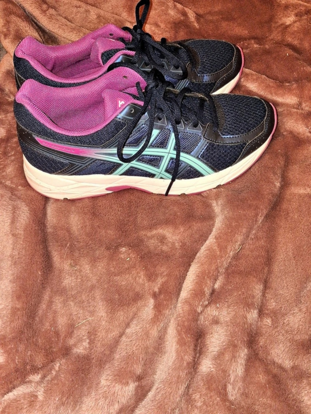 ASICS GEL-CONTEND 4 Women's Athletic Shoes Black, Purple,& Teal US 8